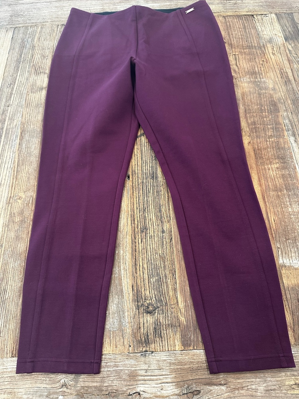 Plum Ponte Slim Ankle Pants